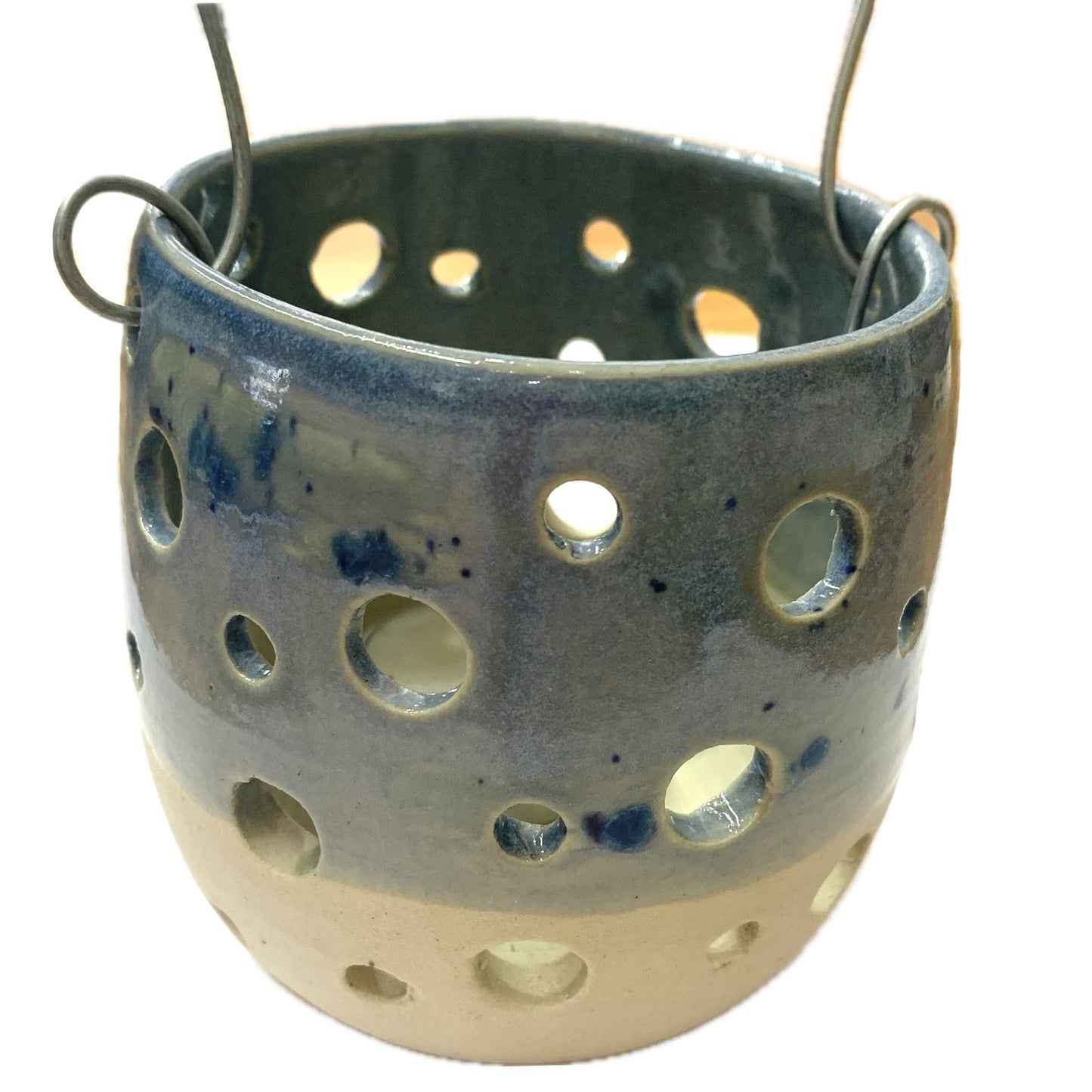 EARTH BY HAND- Blue Speckled Hanging Lanterns