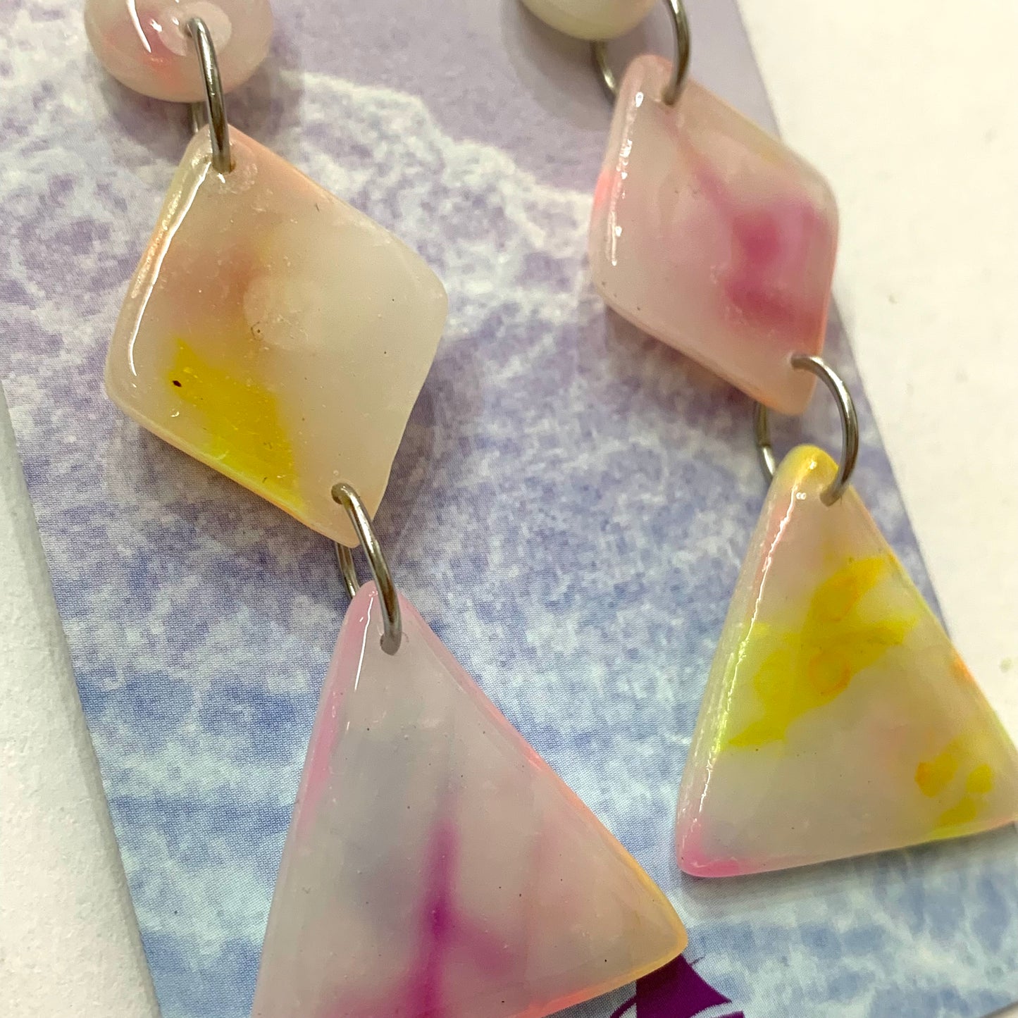 Sailvie Creations - Double Pastel Translucent Dangle Earrings