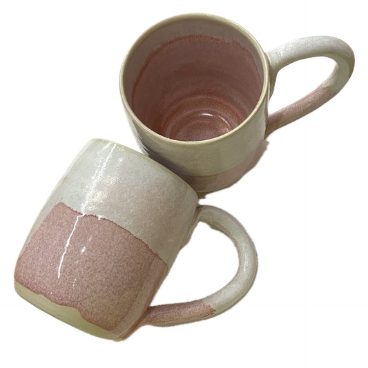 EARTH BY HAND- Pink & White Glazed Mugs