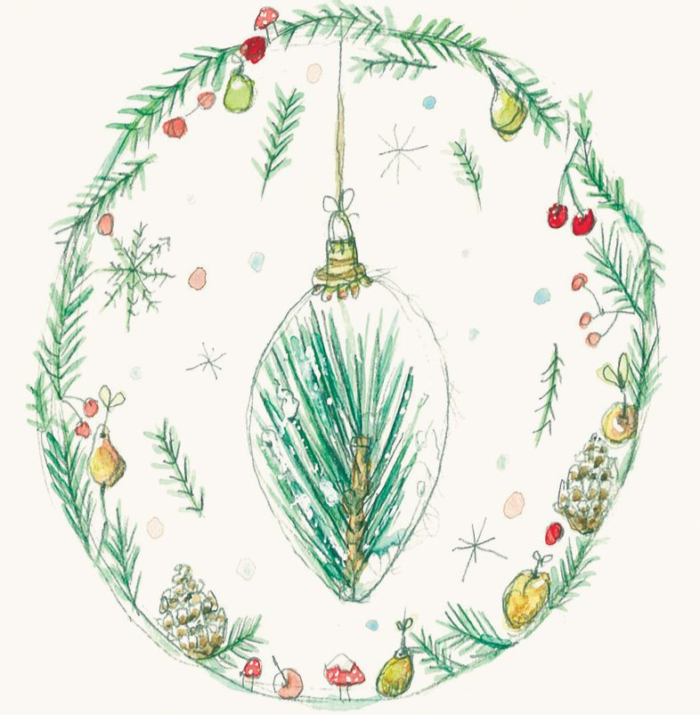 NUOVO - "PINE BAUBLE" CHRISTMAS GREETING CARD