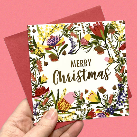 CANDLEBARK CREATIONS - "Christmas Botany" Australiana- Single Square Card