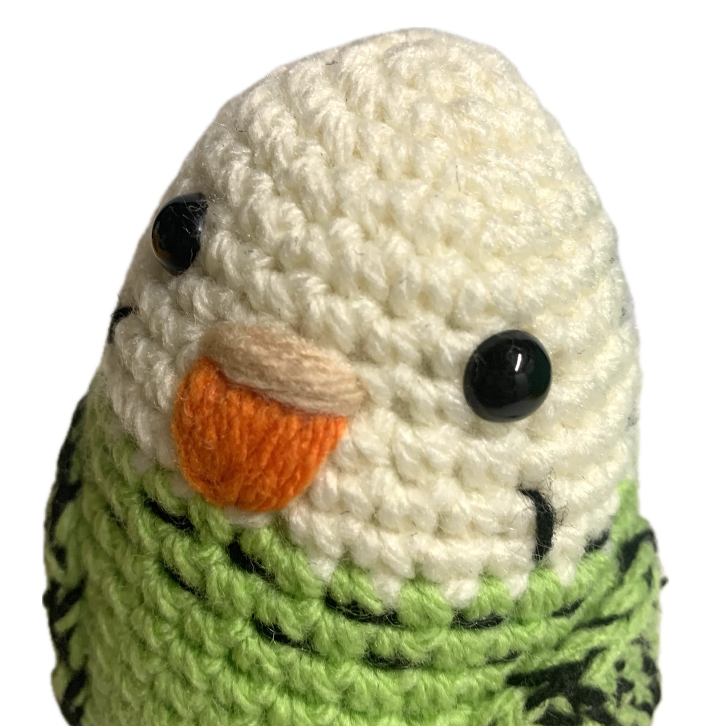 BEAKNITS- LIME  GREEN CROCHETED BUDGIE