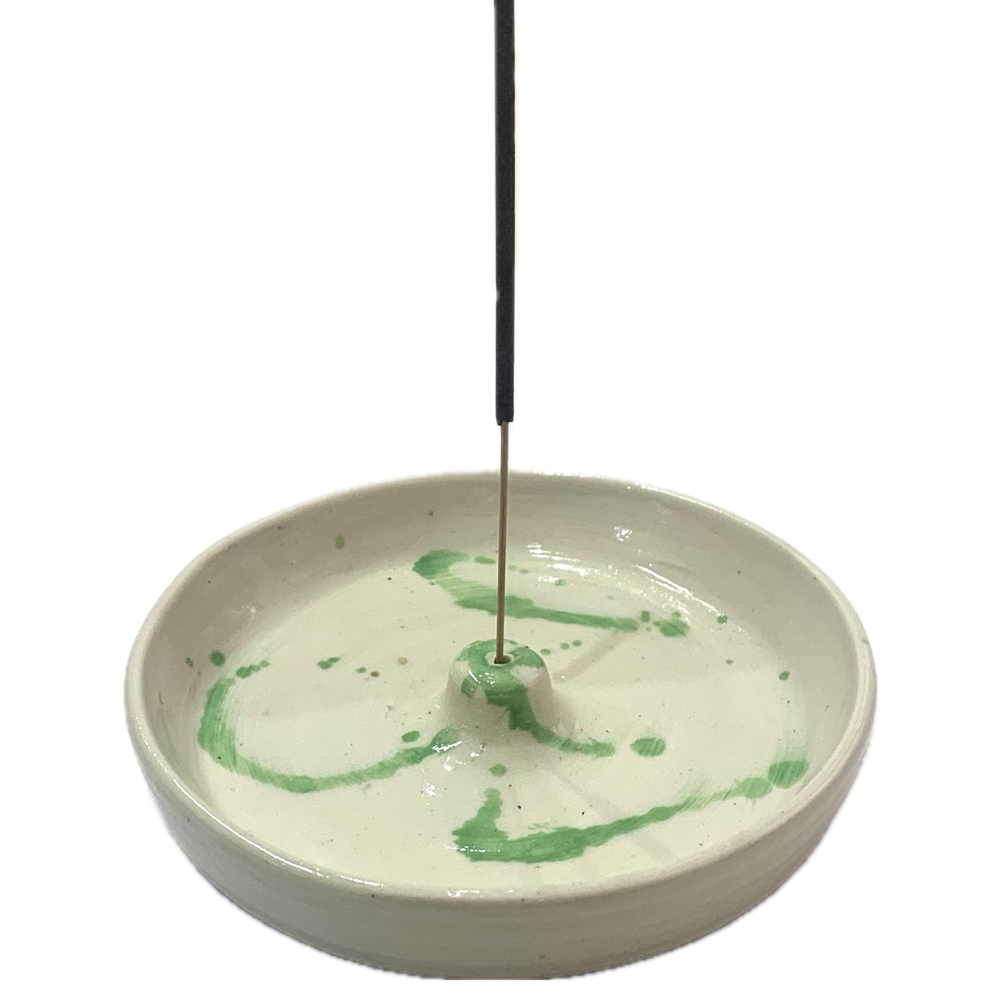 EARTH BY HAND- Incense Holders- Green Dribbles