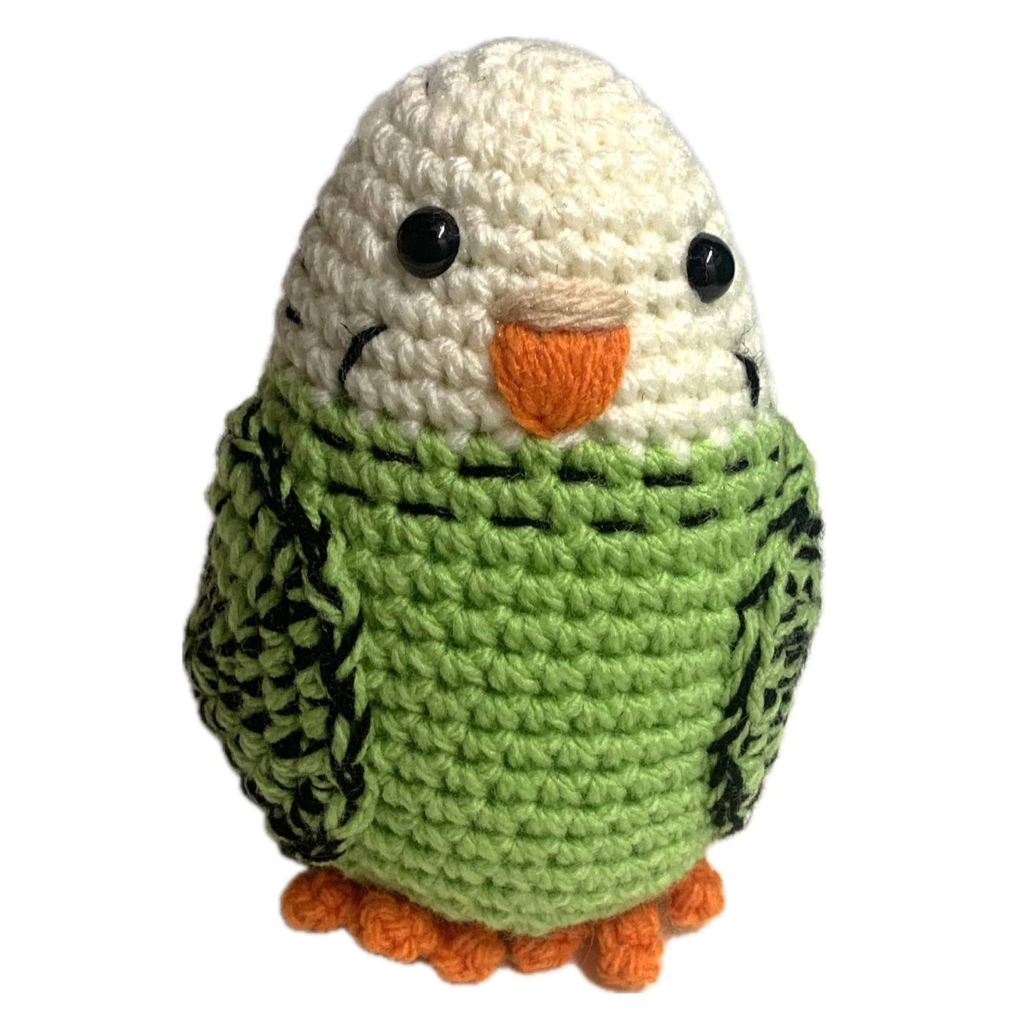 BEAKNITS- LIME  GREEN CROCHETED BUDGIE