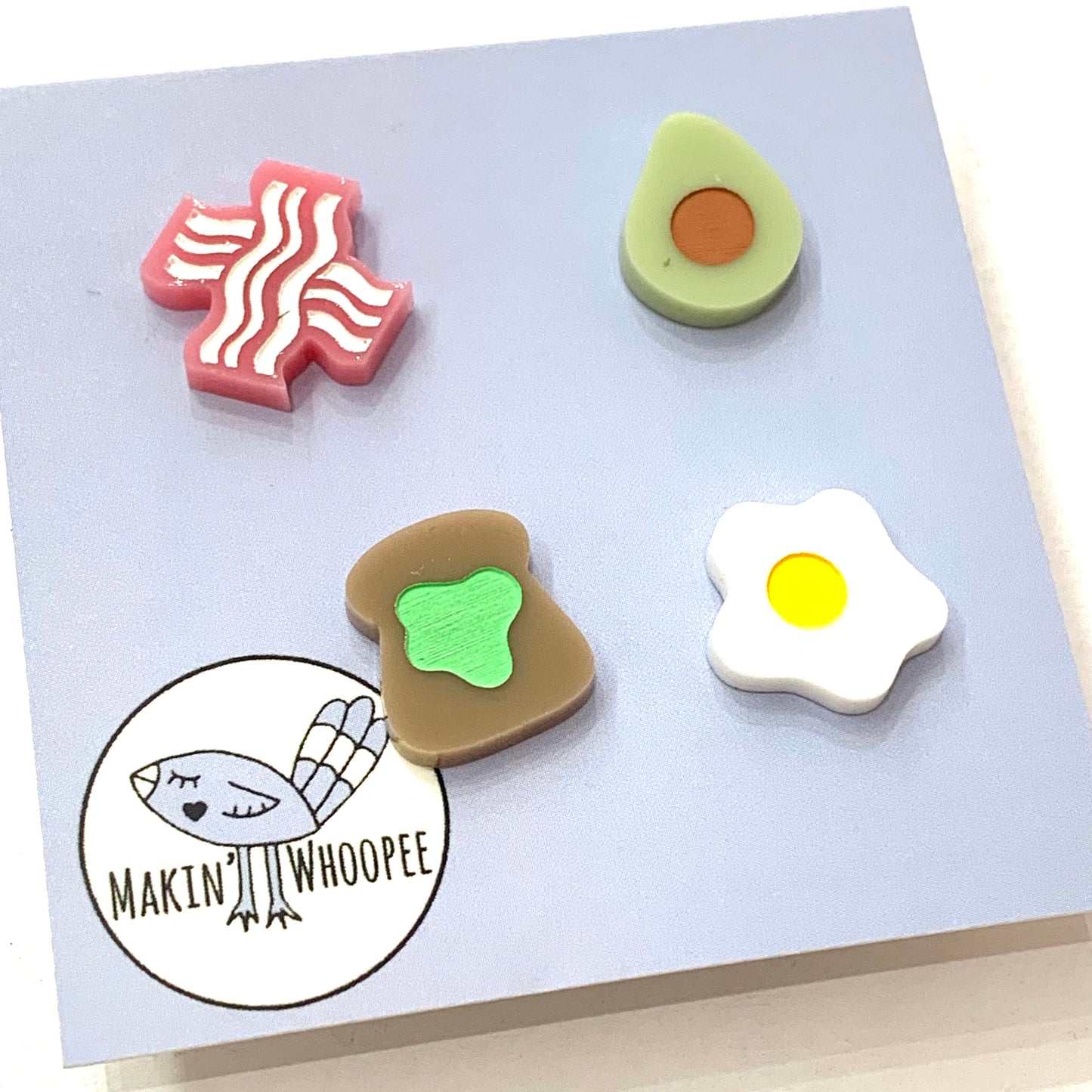 MAKIN' WHOOPEE - Breakfast Club "Big Breakky"- Mix & Match set of 4 Studs