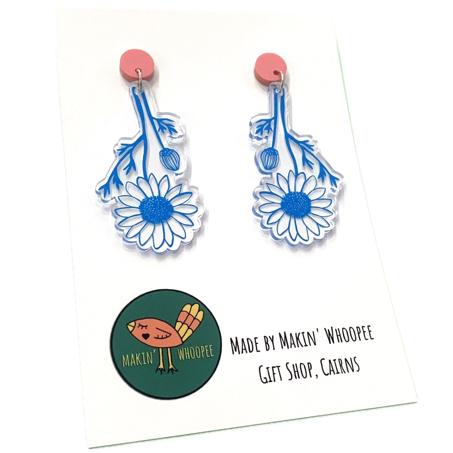 MAKIN' WHOOPEE - "Oopsy Daisy" - Statement Dangles- Blue