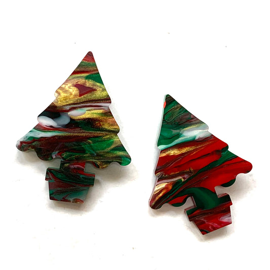 MAKIN' WHOOPEE - “YULE MARBLE” SMALL CHRISTMAS TREE BROOCHES