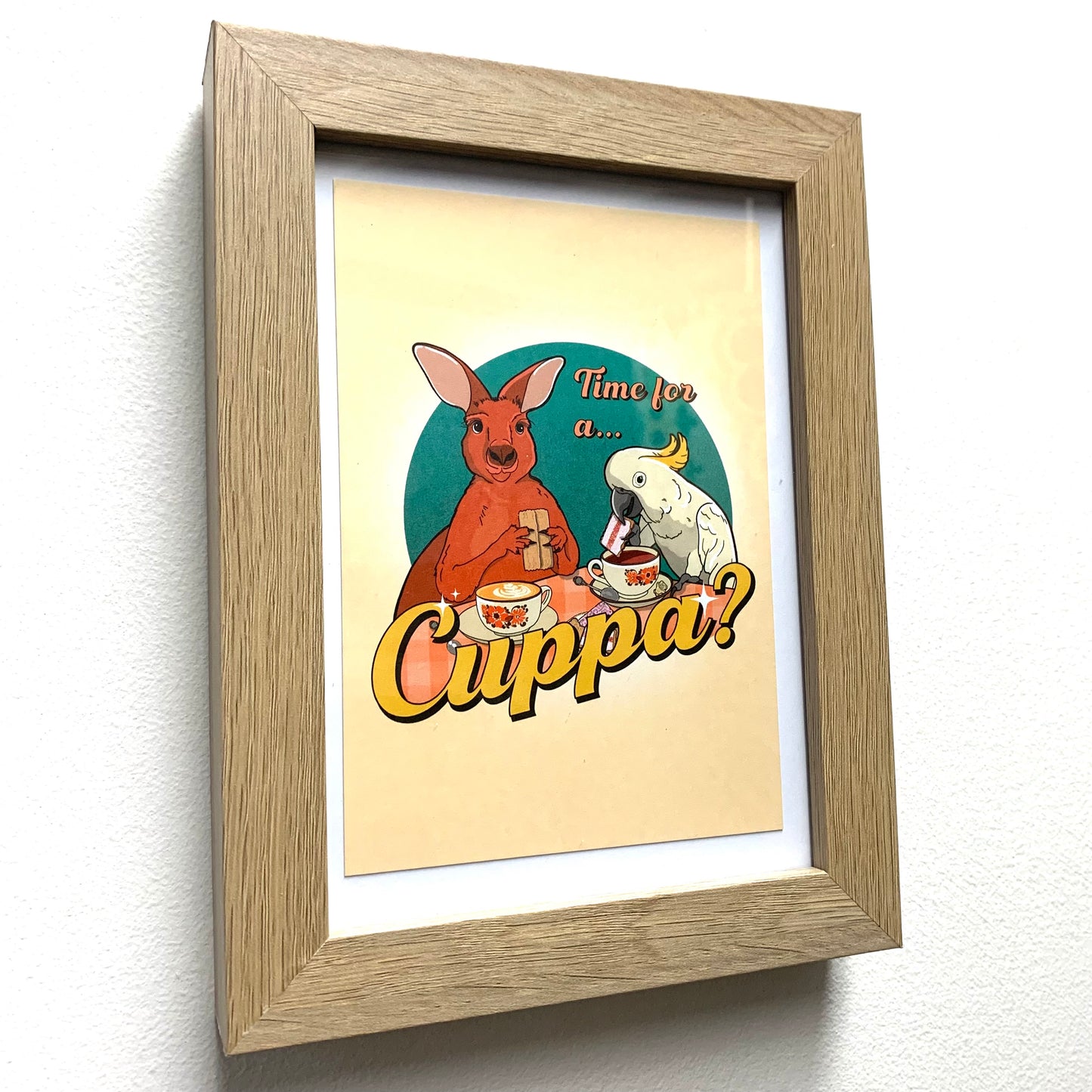 GREEN MINI CREATIVE - "TIME FOR A CUPPA" Framed Image