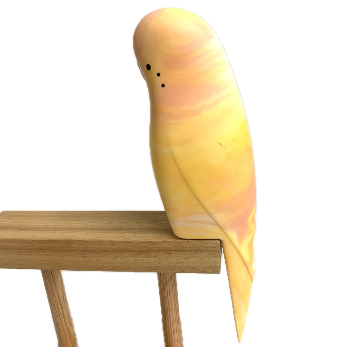 PETE CROMER - RESIN BUDGERIGAR #3- Just Peachy Swirl