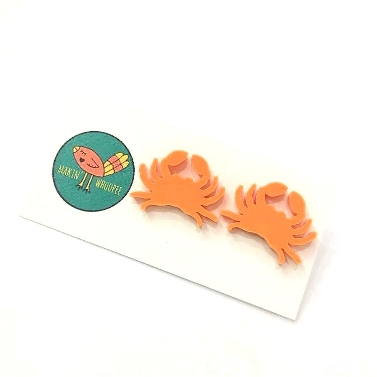 MAKIN' WHOOPEE - Little Critters- "Crab" Stud Earrings - Peach