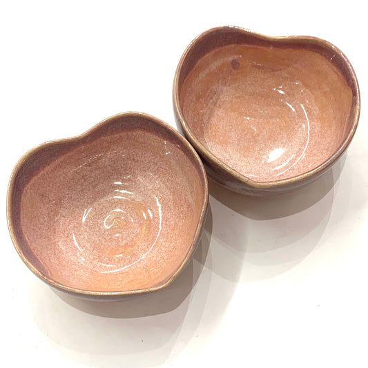 EARTH BY HAND- Heart Dishes- Pink & Purple