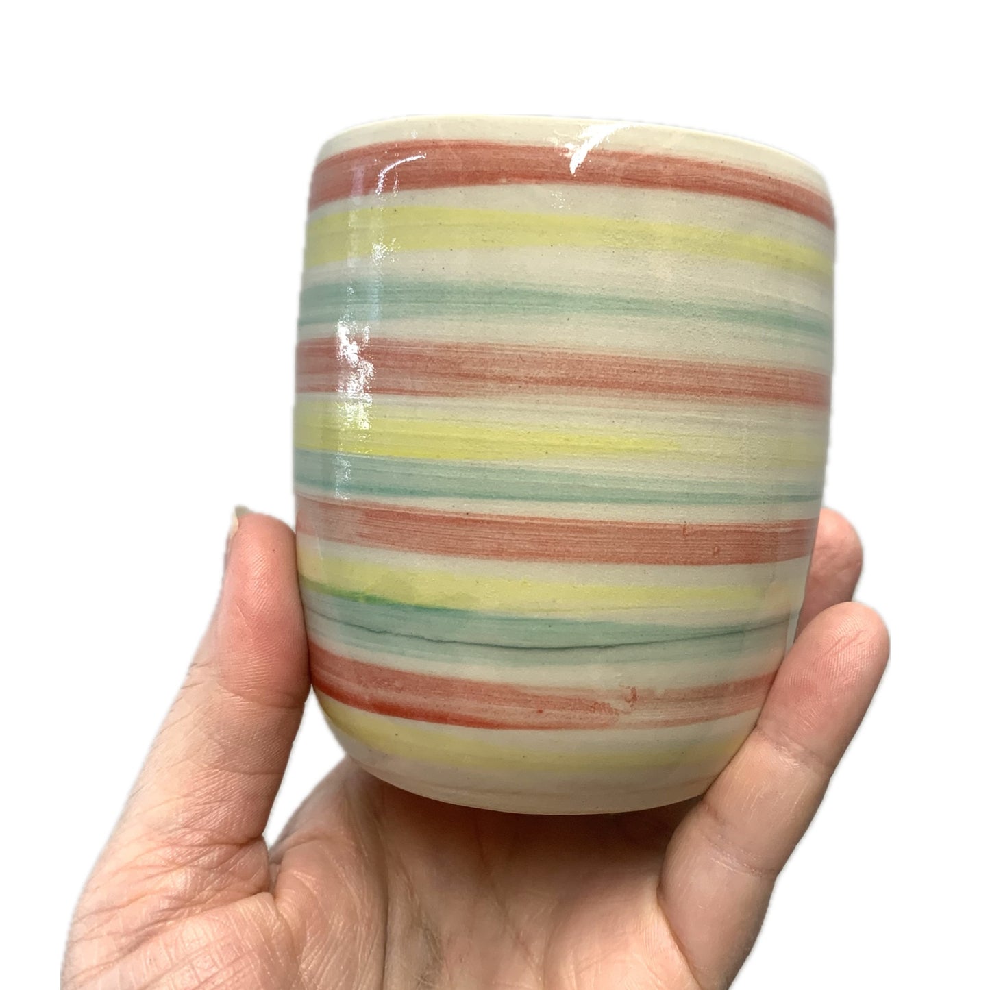 EARTH BY HAND- Hand Painted Tumblers/Cups- Red Yellow Green #1