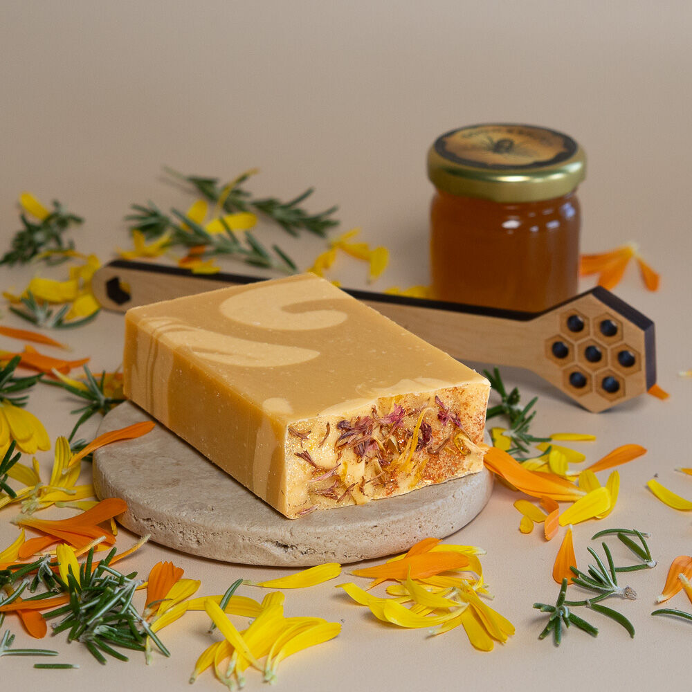 WASHPOOL SUPPLY CO- Luxury Soap Bar - Wild Flowers and Honey with Rose Geranium, Lavender, Palmarosa, and Calendula Flower