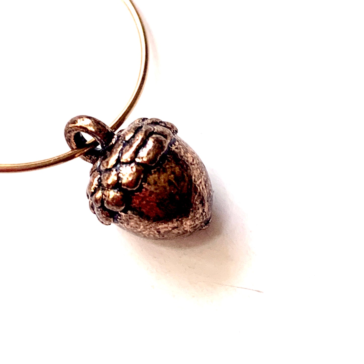 THIS BIRD HAS FLOWN - “COPPER ACORNS” MINI HOOP DANGLES