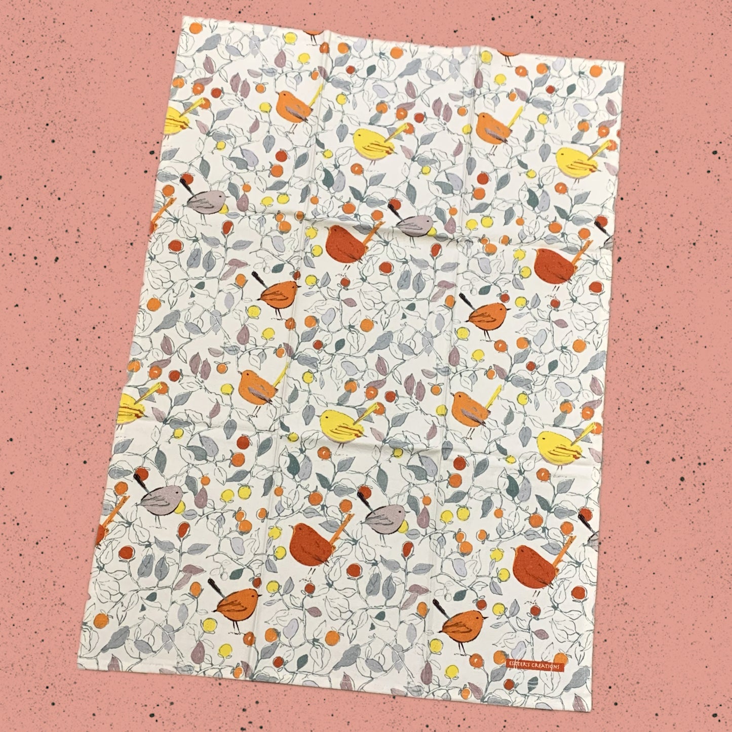 ESZTER'S CREATIONS - "Wrens"- Tea Towel