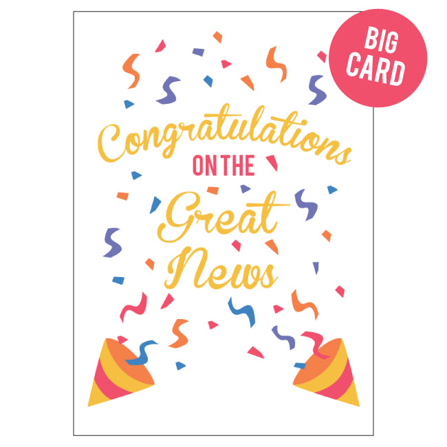 CANDLE BARK CREATIONS - CONGRATS ON THE GREAT NEWS- Jumbo Gift Card