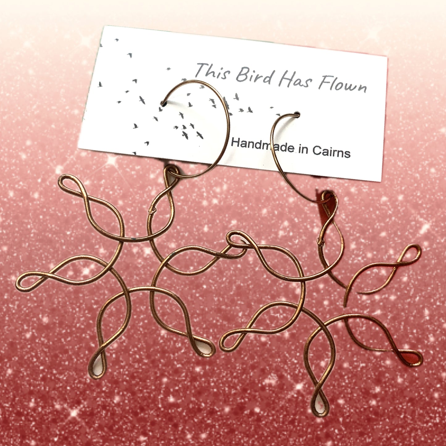 THIS BIRD HAS FLOWN - “COPPER SNOWFLAKE” HOOP DANGLES