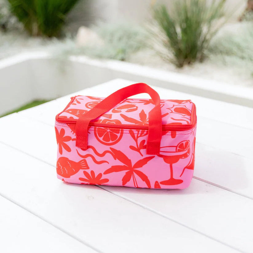 SISTA & CO. - Lunch Bag - "Holiday Vibes"- Pink & Red