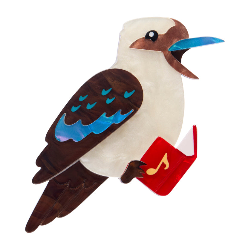 ERSTWILDER - "Kip the Kookaburra" Brooch - MERRY MENAGERIE- CHRISTMAS COLLECTION