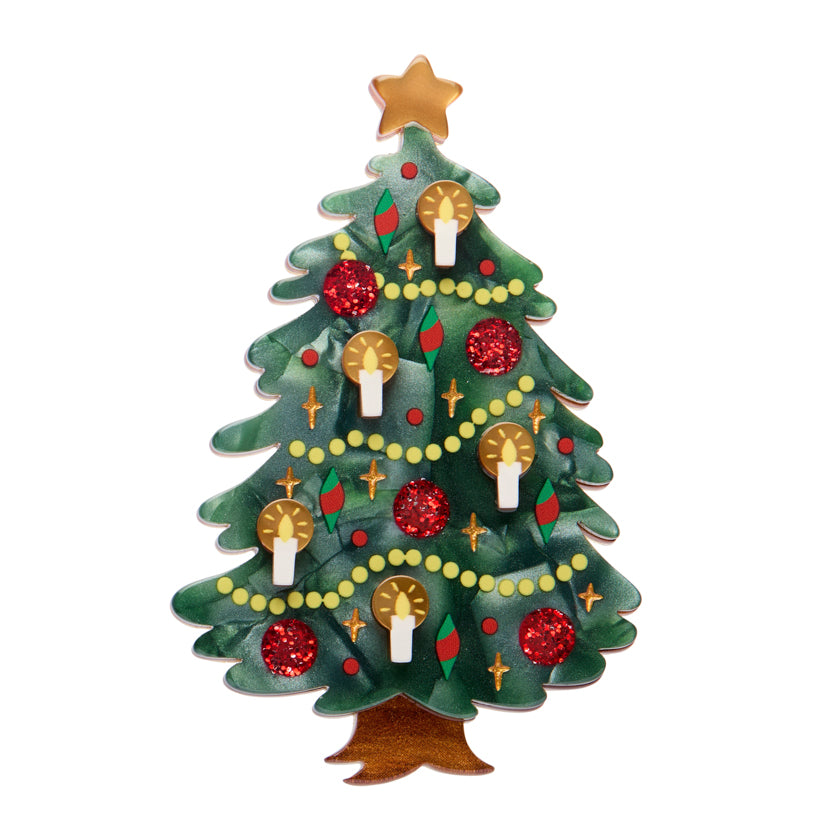 ERSTWILDER - "Christmas Tree Centrepiece" Brooch - MERRY MENAGERIE- CHRISTMAS COLLECTION