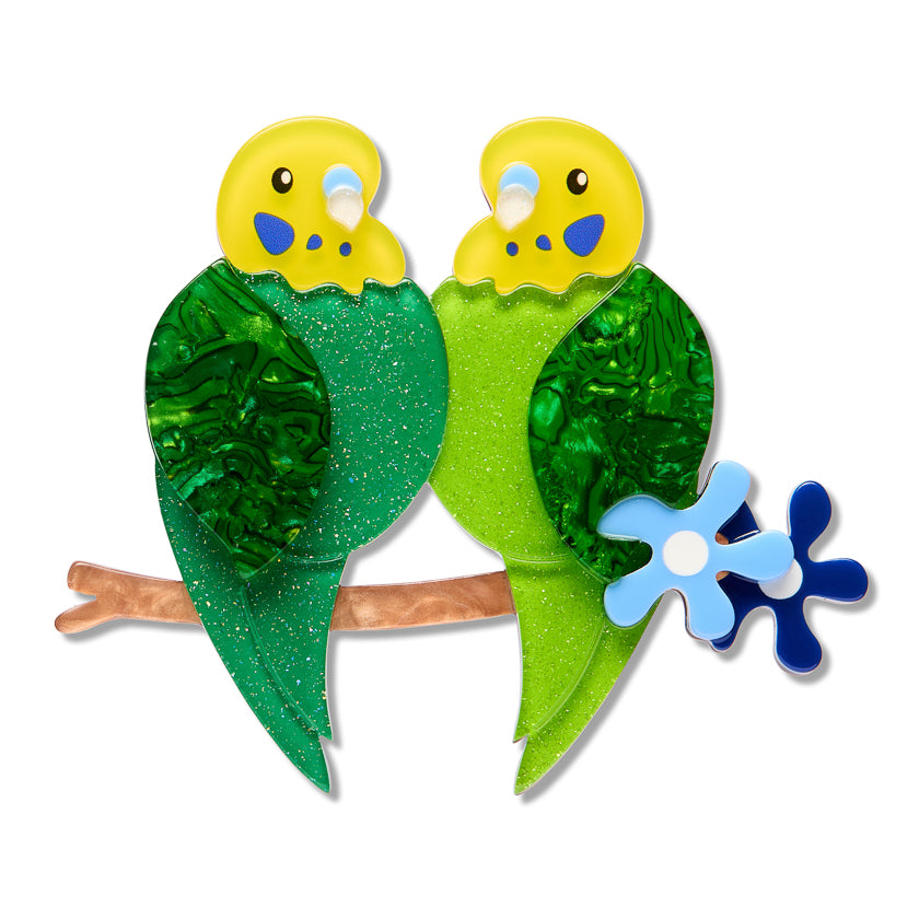 ERSTWILDER - "Best Budgies" Brooch - 15th Birthday Fan Favourites