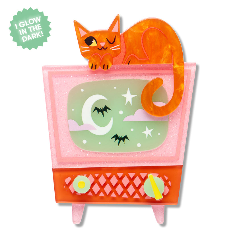 ERSTWILDER - "Retro Static" Brooch - Midnight Mischief