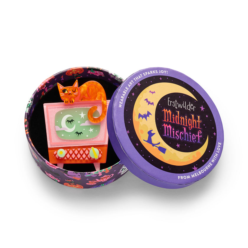 ERSTWILDER - "Retro Static" Brooch - Midnight Mischief