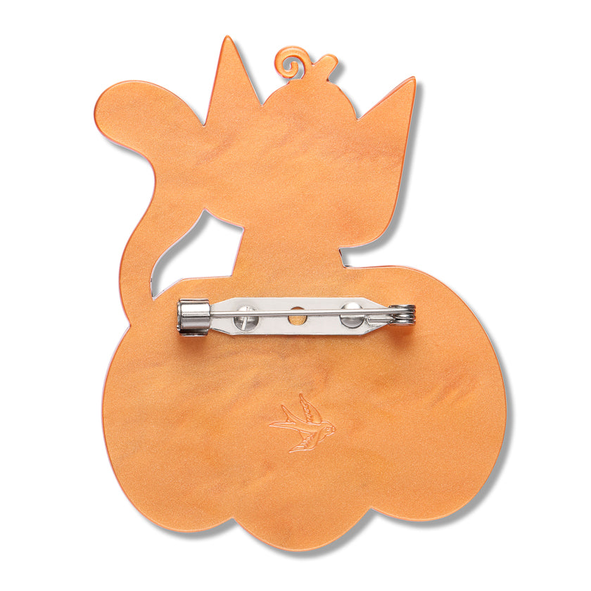 ERSTWILDER - "Cat O'Lantern" Brooch - Midnight Mischief