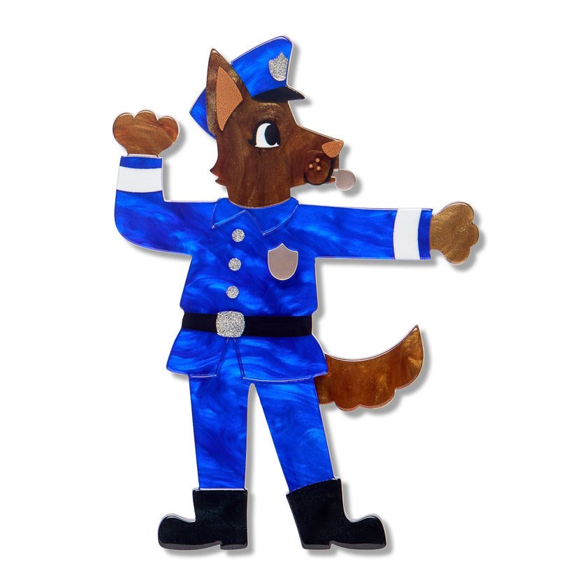 ERSTWILDER - "Officer Wags" Brooch - WILD AT WORK