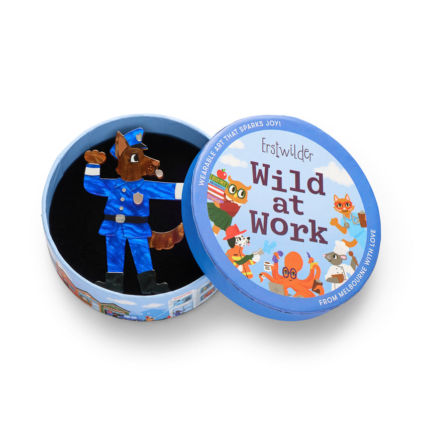 ERSTWILDER - "Officer Wags" Brooch - WILD AT WORK