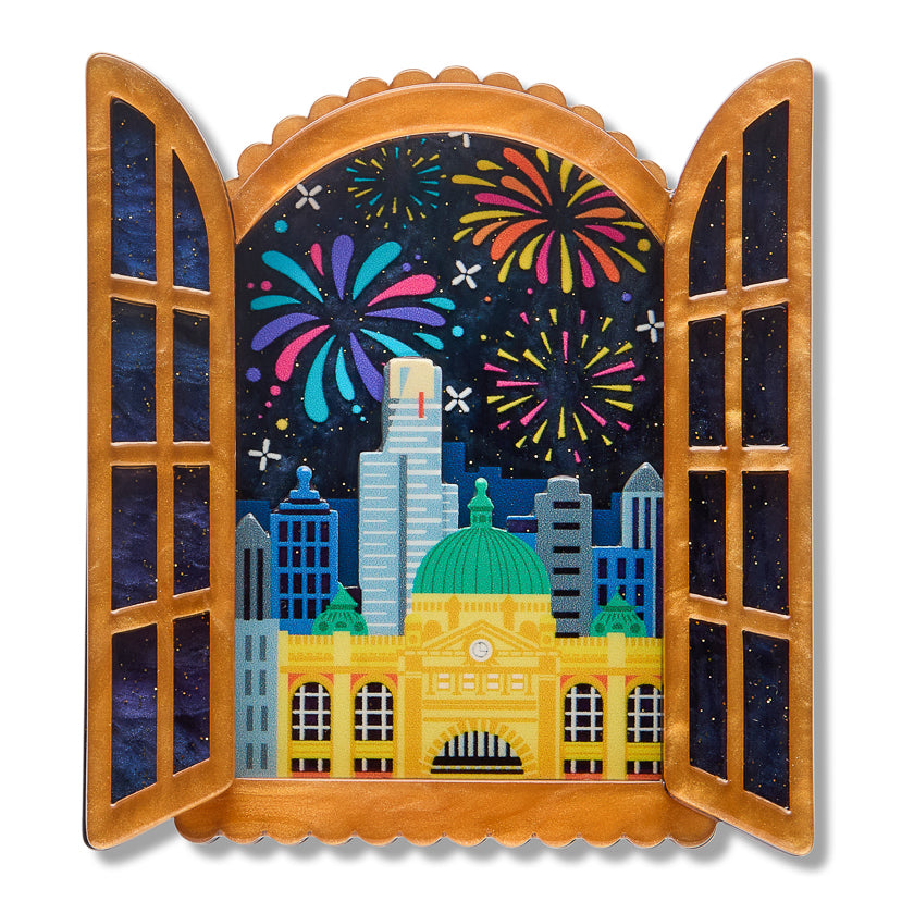 ERSTWILDER - "FIREWORKS FAR AND WIDE" Brooch - CELEBRATIONS