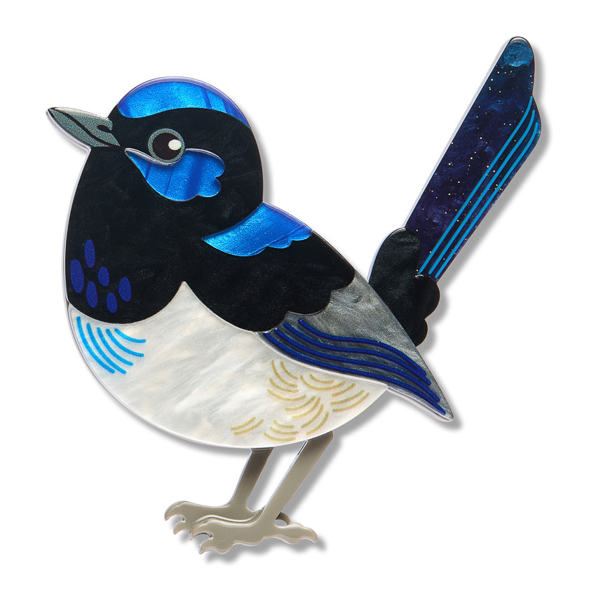 ERSTWILDER - "Superb Fairy Wren" Brooch - ROYAL BOTANIC GARDENS VICTORIA