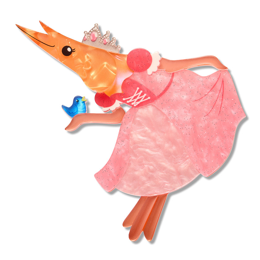 ERSTWILDER - "Pascal the Princess Prawn" Brooch - Pascals Prawn Parade
