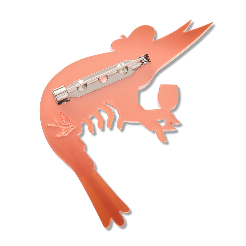 ERSTWILDER - "Pascal the Parisian Prawn" Brooch - Pascals Prawn Parade