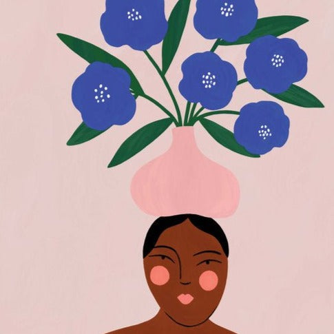 CONSTANZA GOEPPINGER- "BLUE FLOWERS"- A4 GICLEE PRINTS