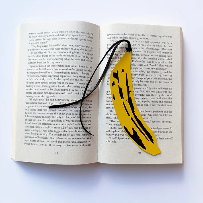 DENZ & CO -Banana Bookmark in Black and Yellow