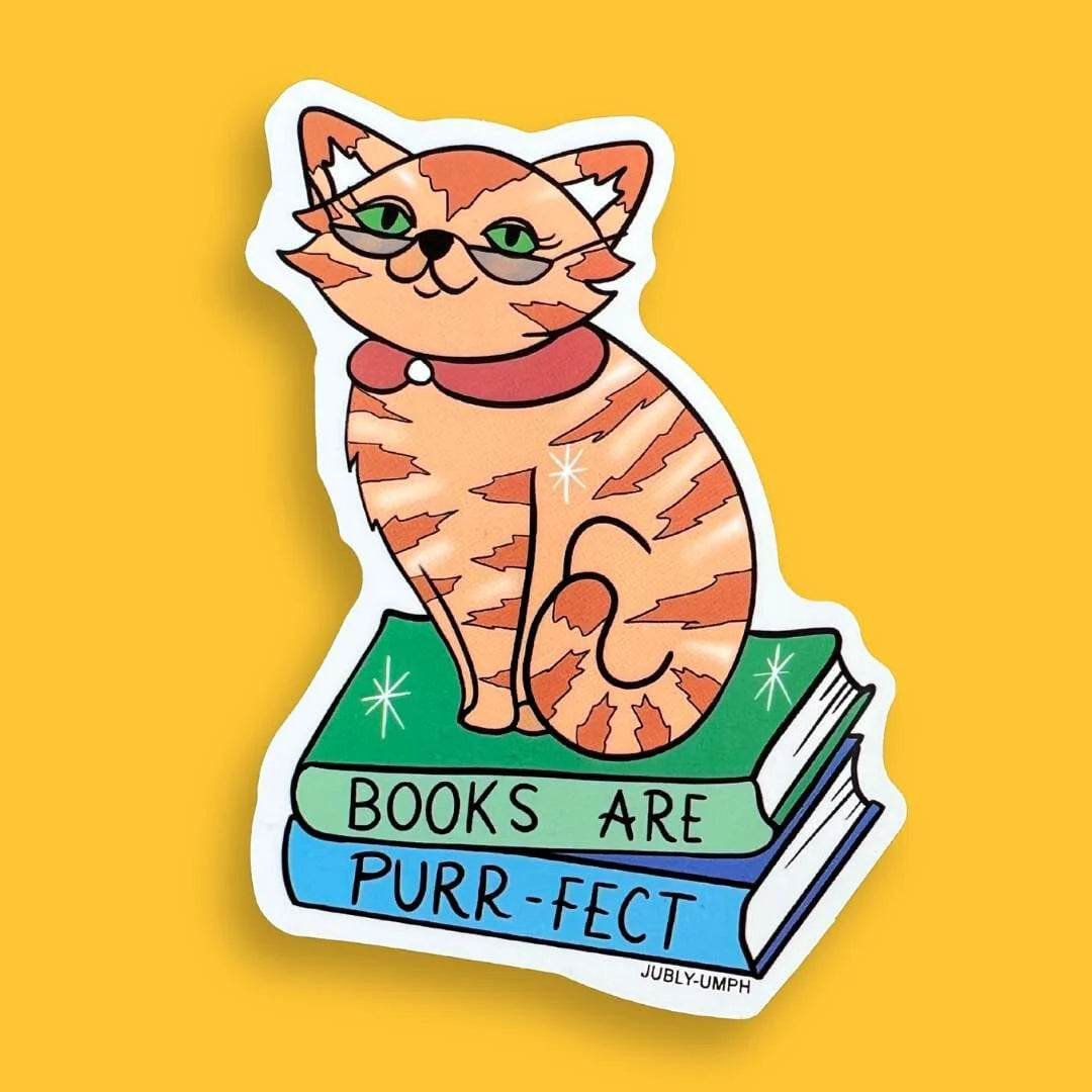 JUBLY-UMPH - "Books Are Purr-Fect" - Sticker