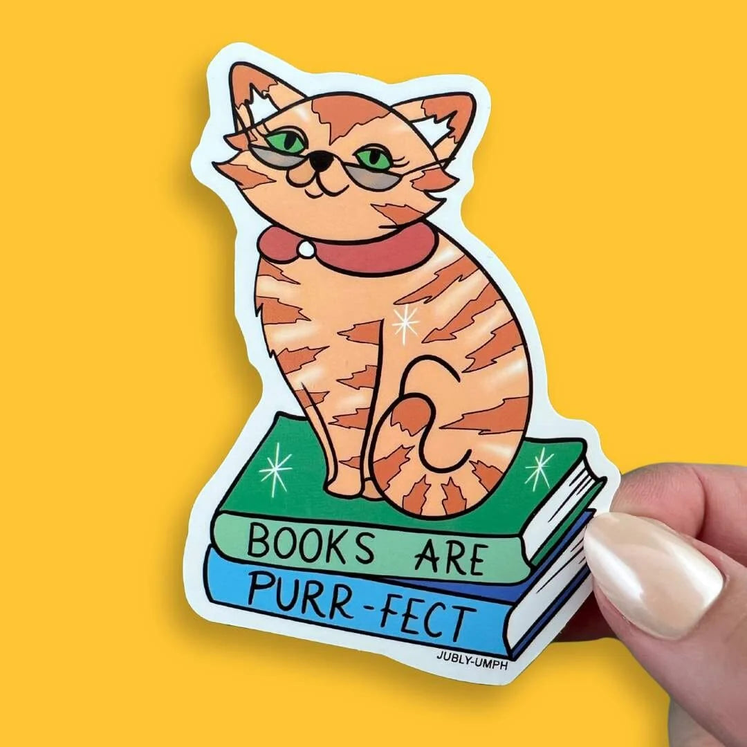 JUBLY-UMPH - "Books Are Purr-Fect" - Sticker