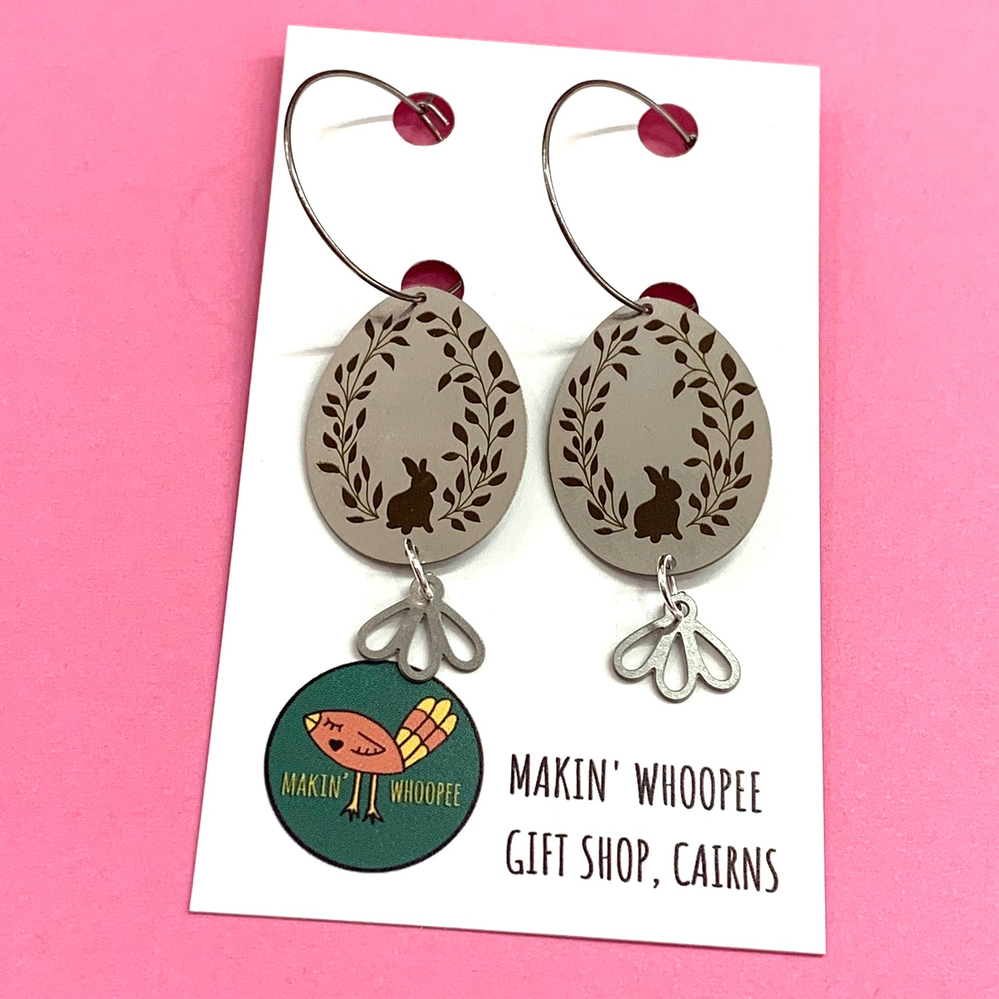 MAKIN' WHOOPEE - "Bunny Eggs" HOOP DANGLE EARRINGS