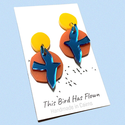 THIS BIRD HAS FLOWN - “Sunrise Birds” DANGLE EARRINGS