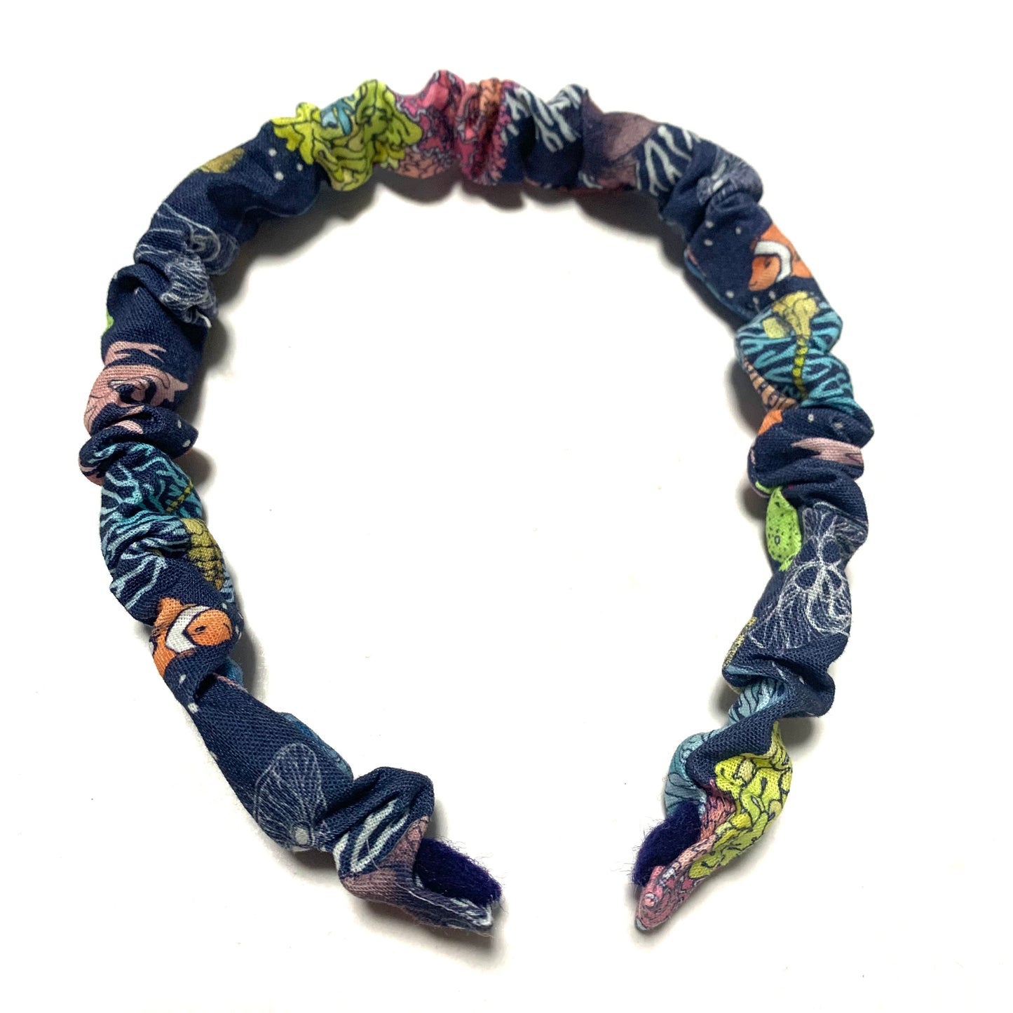 THIS BIRD HAS FLOWN - "Blue Reef"- SMALL SCRUNCHIE HEADBANDS