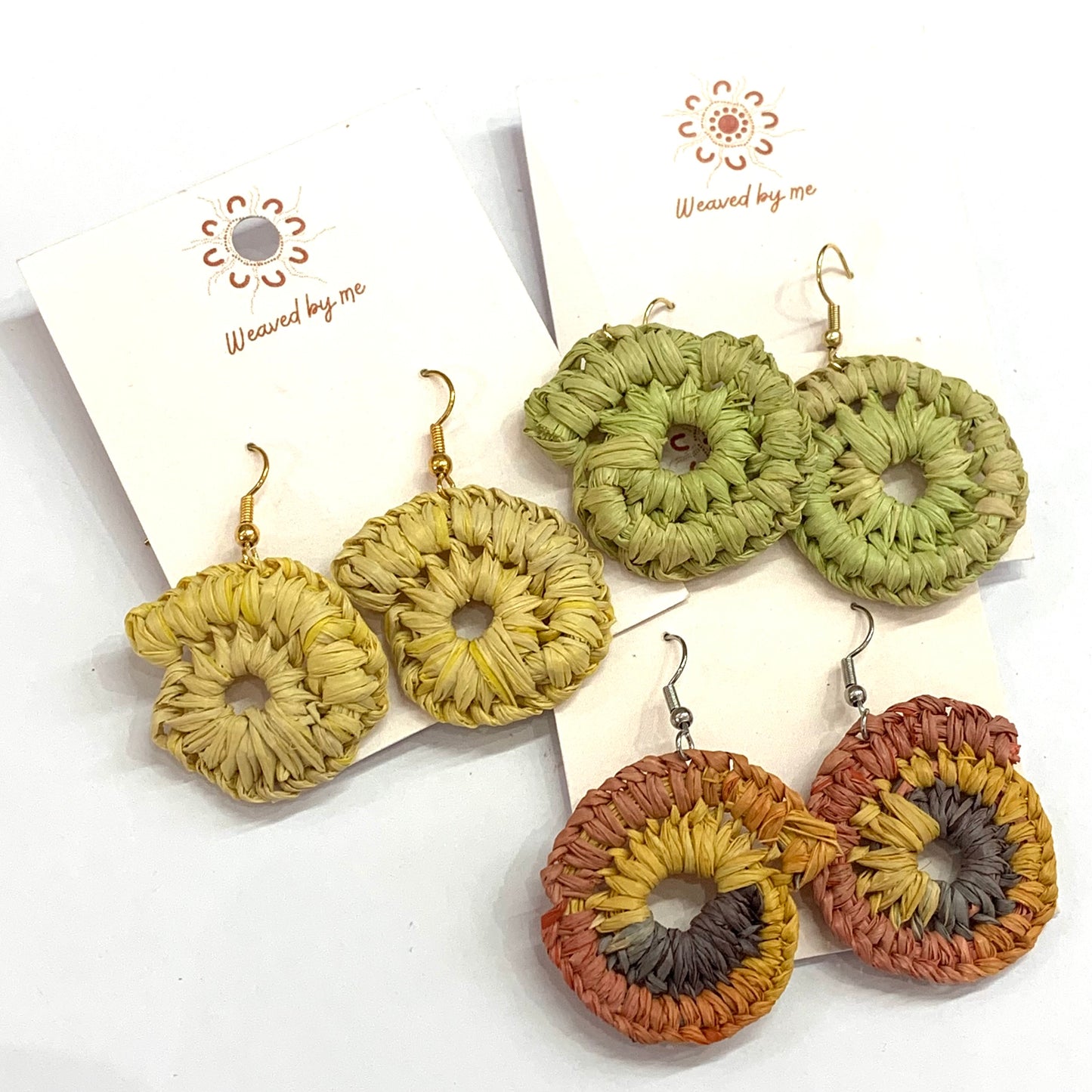 WEAVED BY ME - Indigenous Woven Earrings- Mini Weaves- Jolly Green