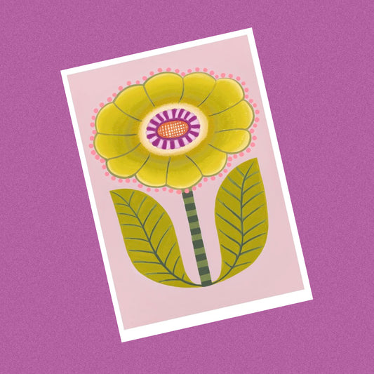 CLAIRE ISHINO- SMALL LIMITED EDITION A5 PRINTS- Yellow Bloom