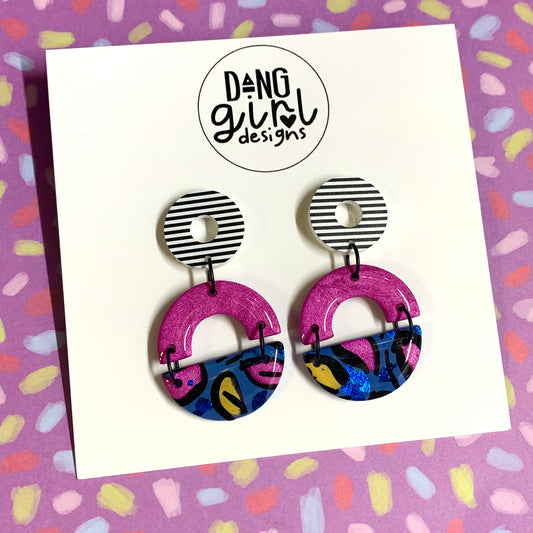 Dang Girl Designs - Splits Two Piece Dangles - Jenny Kee Purple