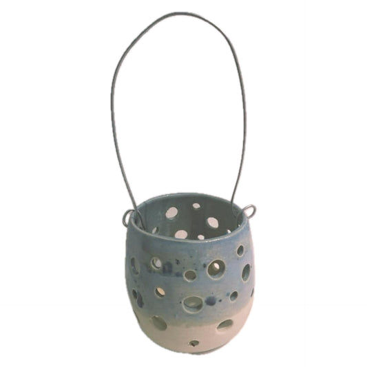 EARTH BY HAND- Blue Speckled Hanging Lanterns