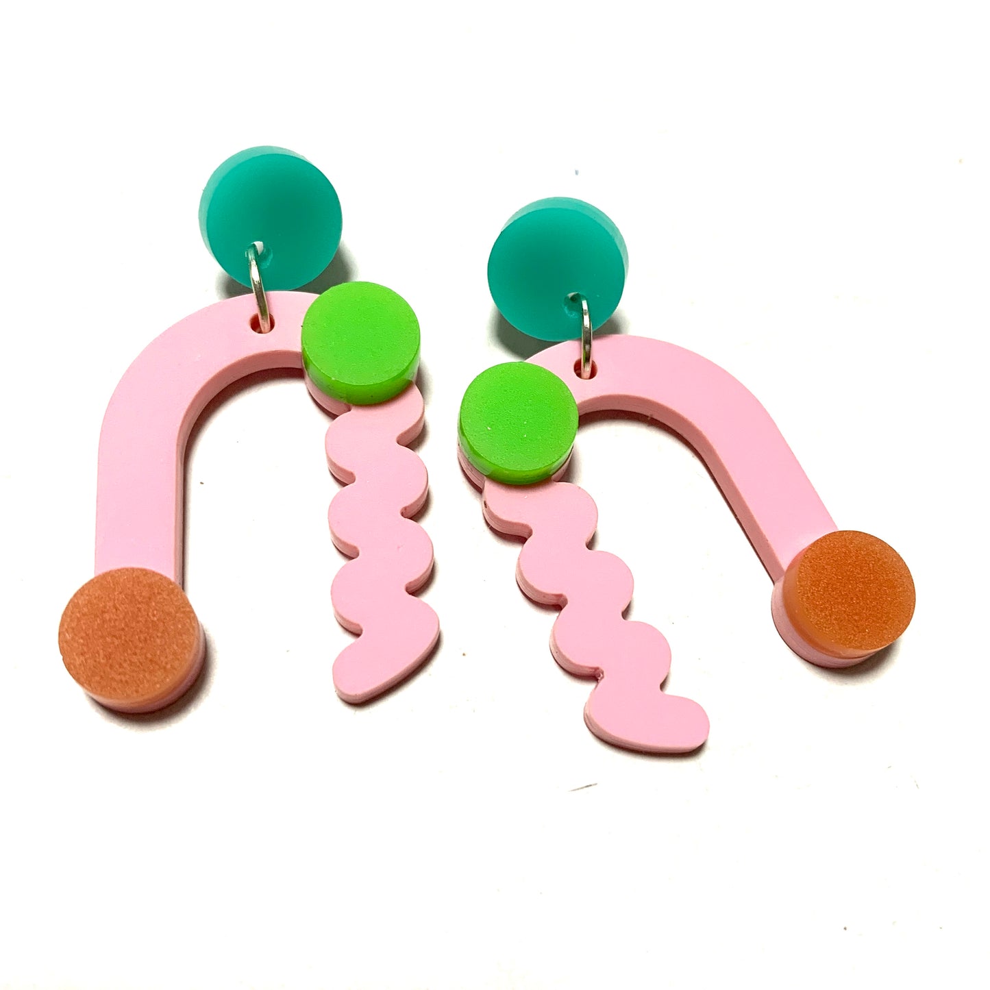 THIS BIRD HAS FLOWN - “Memphis- Pink” DANGLE EARRINGS