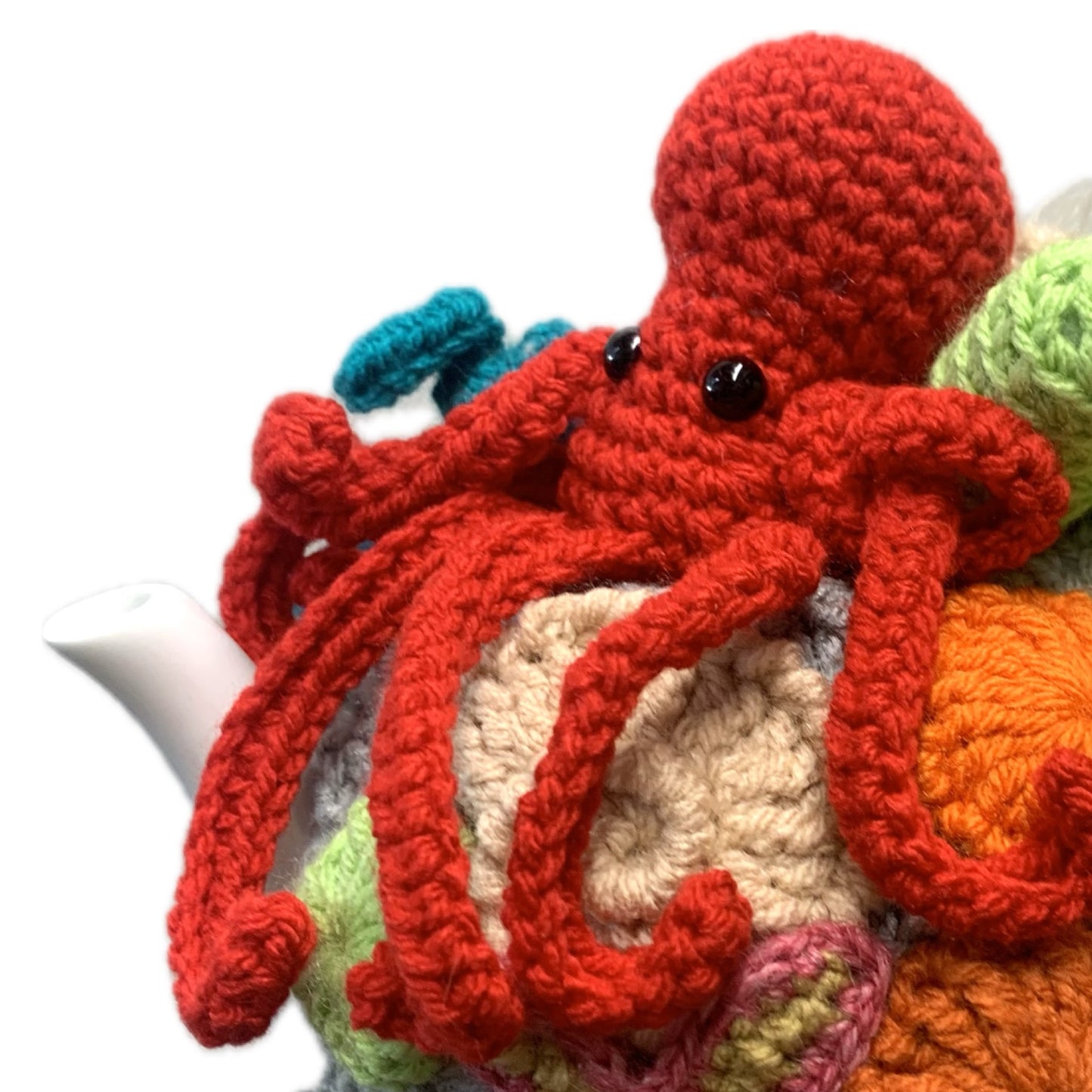 BEAKNITS- CROCHET TEA COSY- OCTOPUS’ GARDEN