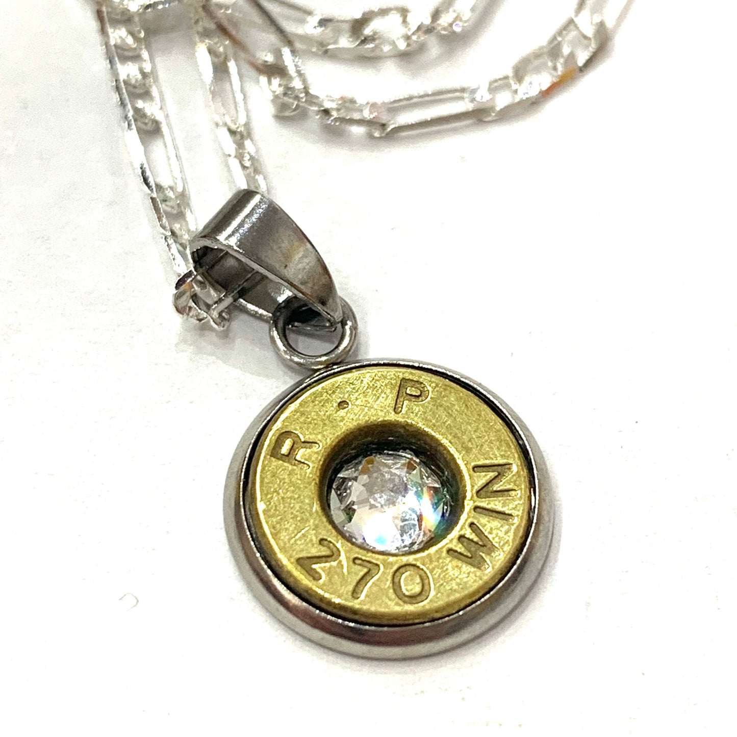 WILD BRASS- Pendant Necklace with Clear Swarovski Crystals