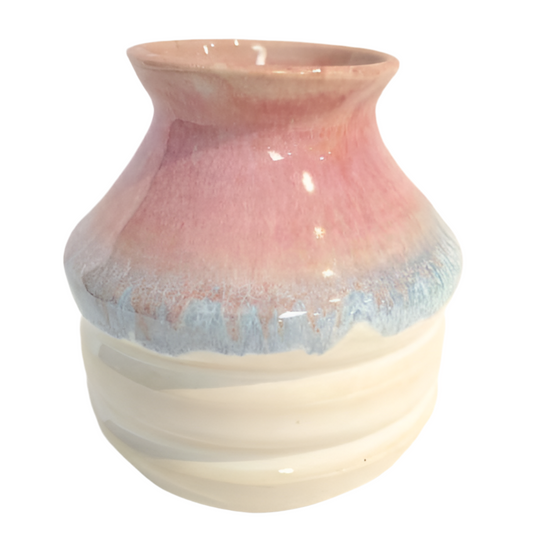 EARTH BY HAND- Pink and Blue Drizzle Vase 1
