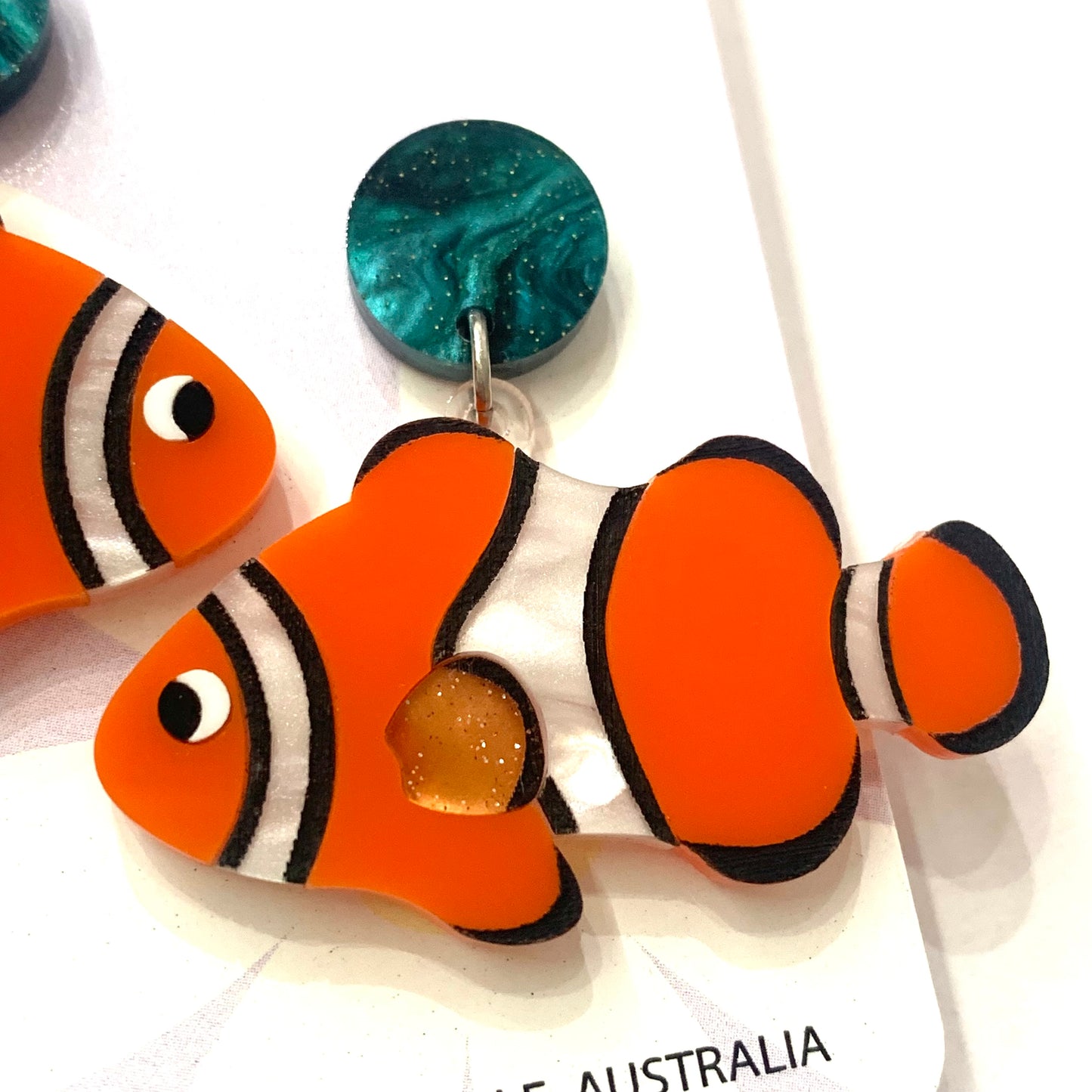 WAHBOO- Clown Fish Stud Dangle Earrings